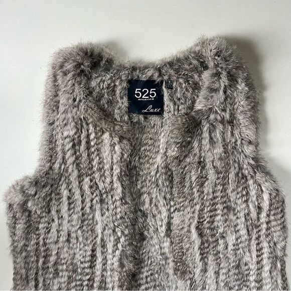 525 America Luxe Genuine Rabbit Fur Vest Small - Picture 5 of 9